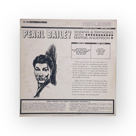 Vintage Vinyl: Pearl Bailey 𖦹 Singing & Swinging 𖦹 Coronet Records 𖦹 Jazz 1962 - Picture 11 of 13